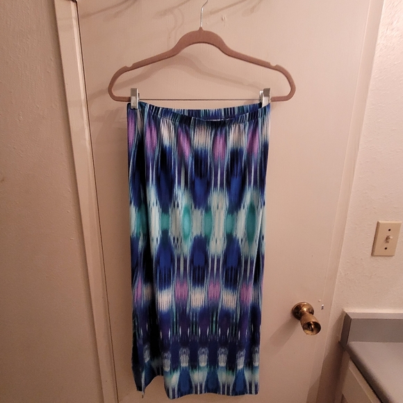 Blue striped Chico's Size 0 Skirt - Picture 2 of 4